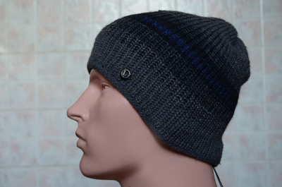 Италия вязаная мужская шапка Vizio 6252 C серая