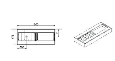 Модуль под раковину с выдвижным ящиком, Vitra Origin, 120 см, левосторонний, дуб, 65681
