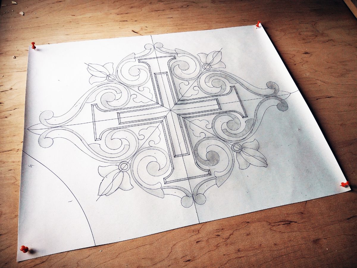 Эскизы резного узора