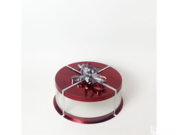 Коробка для торта JUST. Красная. Диаметр 30 см, Высота 11 см, Упаковка 10 штук