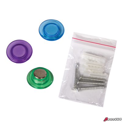 Доска магнитно-маркерная стеклянная, белая, 45×45 см, 3 магнита, BRAUBERG. 236735