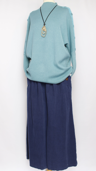 Джемпер кимоно "ПУГОВИЦЫ1"  лаванда, бирюза