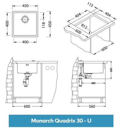 Мойка Alveus Quadrix Monarch 30 золото