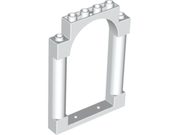 Door, Frame 1 x 6 x 7 Arched with Notches and Rounded Pillars, White (40066 / 6249033)