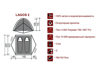 Палатка INDIANA LAGOS 2