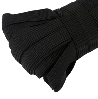 Резинка эластичная чёрная (продёжка), ширина 10 мм, длина 5 м