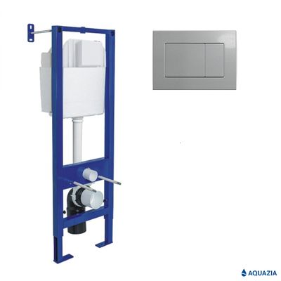 Инсталляция AQUAZIA ATOM 410 для подвесного унитаза, кнопка Atom (Матовый хром)