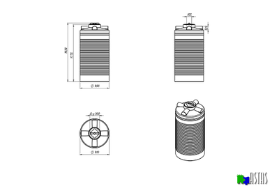 Емкость Экопром ЭВЛ-Т 1000 л черная