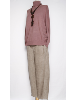 Брюки Бохо вельветовые "ПРЯМЫЕ 2 шва стрейч" бежевые р.48-54