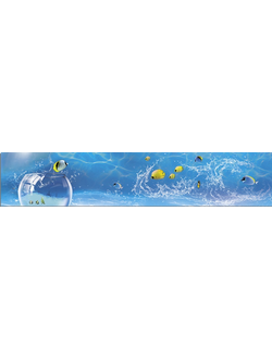 Интерьерная панель "Морская1" Рыбки 3000*600*1,5 мм АВS