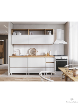 Хелен кухонный гарнитур 2 м Дуб Крафт золотой/Белый шагрень