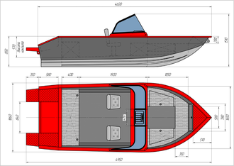 Алюминиевая моторная лодка «ТРИЕРА 460 Боурайдер»