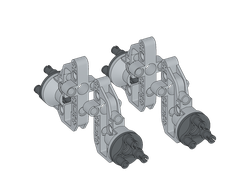 !АНАЛОГ! Technic, Steering Portal Axle, Housing with Dark Bluish Gray Wheel Hub 3 Pins Round  92908 / 92909 , Light Bluish Gray (92908c01) / 4 шт.