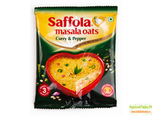 Саффола Масала Оутс КАРРИ С ПЕРЦЕМ, хлопья из 100% цельного овса, 39 г / Saffola Oats CURRY &amp; PEPPER