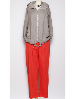 Брюки "ХЛОПОК С РЕМНЕМ" красные 46-54