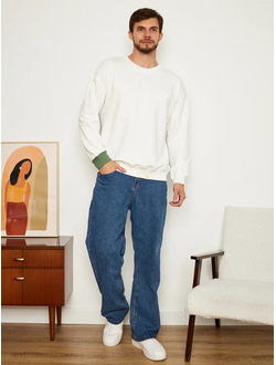 МУЖСКОЙ СВИТШОТ  БЕЛЫЙ "ВДОХНОВЕНИЕ"