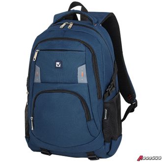 Рюкзак BRAUBERG DELTA универсальный, 2 отделения, с отделением для ноутбука, «Mercury», синий, 49×34×15 см. 226348