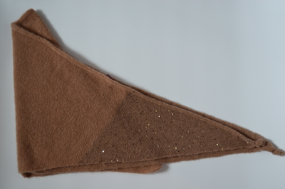 Коричневый шарф платок женский с пайетками Италия Vizio 6943 ST ORO / Tresor