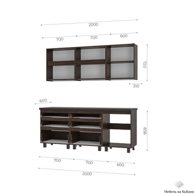 Лофт 2,0 Кухонный гарнитур Крафт / Венге