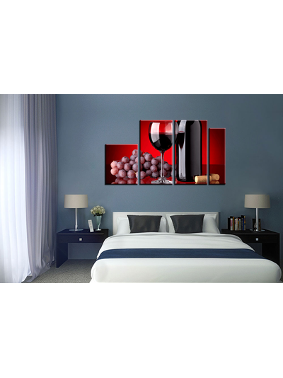 Модульная картина "Вино и виноград"