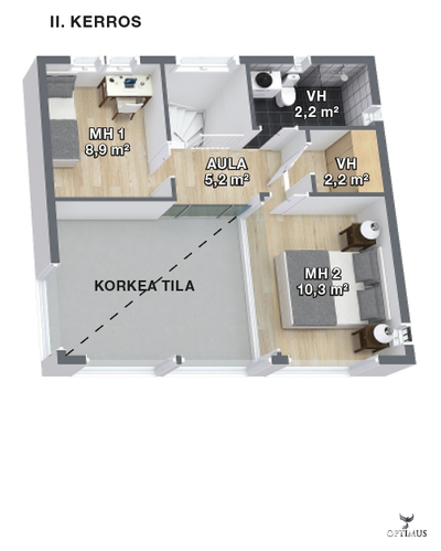 Комплект дома Lakka Vuorikide 130 м²