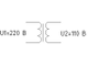 Схема электрическая принципиальная трансформатора однофазного ОСМ1-0,063-220/110В (63ВА, 220/110В)