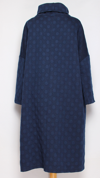 ПЛАТЬЕ БОХО ТЕПЛОЕ "ХОМУТ ФАКТУРНОЕ" синее до р.52