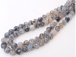 Агат тонированный граненый на нити  10мм вены дракона