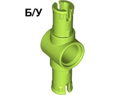 ! Б/У - Technic, Pin 3L with Friction Ridges and Center Pin Hole, Lime (87082 / 6308233 / 6366476) - Б/У