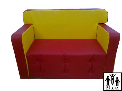 Детский игровой диван "Комфорт" красный желтый
