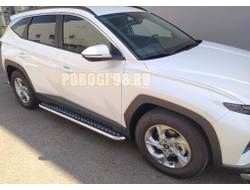 Пороги с накладным листом d53 для Hyundai Tucson 2021-