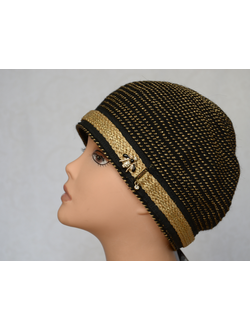 Тюбетейка женская вязаная Италия Vizio 6318 черная фото