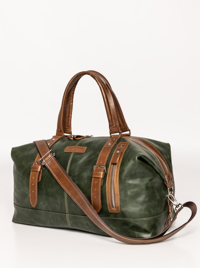 Кожаная дорожная сумка Campora Premium dark green (арт. 
4019-11)