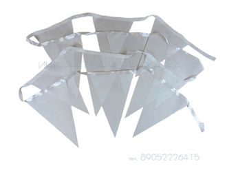 Белая флажная лента (3 метра) треугольные флажки