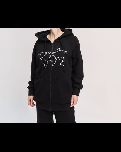 Кофта на молнии удлиненная c принтом MAP (черный)