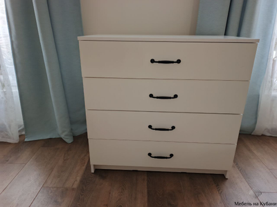 Эва КМ-021 комод 4 ящика (улучшинная фурнитура) Белый
