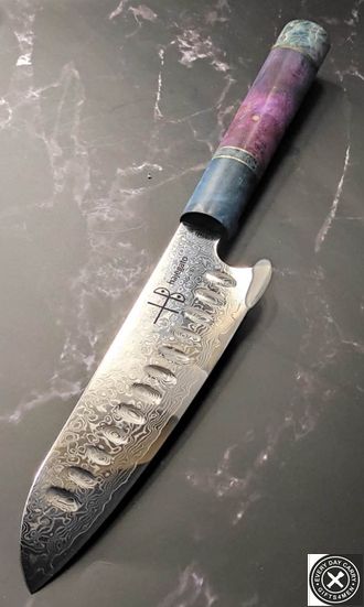 Нож Hajegato Santoku 8" VG-10 Damask