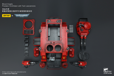 Хищник-Аннигилятор Кровавых Ангелов (Warhammer 40k) - КОЛЛЕКЦИОННАЯ ФИГУРКА 1/18 Blood Angels Predator Annihilator with Twin Lascannons (JT01499) - JOYTOY