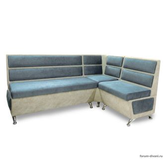 Кухонный Угловой диван "ФОРУМ-1МС", Серый/Слоновая кость, Правый