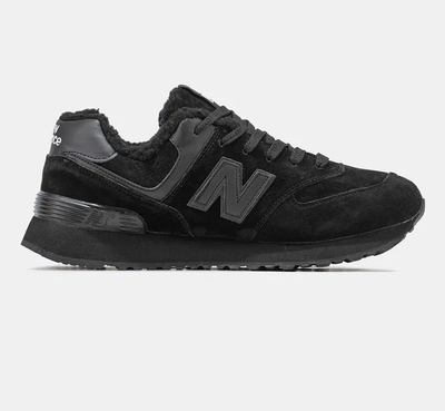New Balance 574 Winter Black с мехом