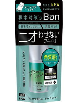 LION Ban Sweat Block Premium Stick дезодорант-антиперспирант ионный блокирующий потоотделение (без запаха)