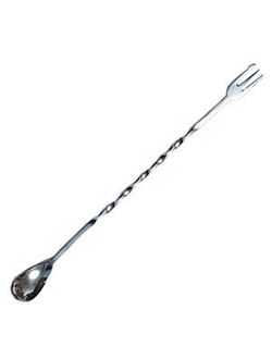 Ложка барменская с вилочкой нержавеющая сталь 23 см, 25 см, 30 см