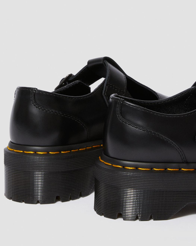 DR. MARTENS BETHAN POLISHED SMOOTH LEATHER PLATFORM SHOES