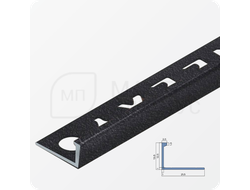 Окантовочный плиточный профиль из алюминия 12 мм. NEEXY PV03-42 SBL Муар черный 2.7 м.