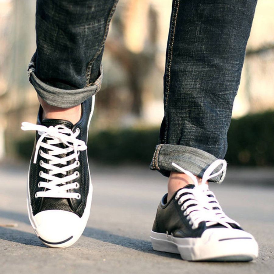 Кеды Converse Jack Purcell leather черные низкие кожаные