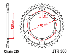 Звезда ведомая (48 зуб.) RK B5610-48 (Аналог: JTR300.48) для мотоциклов Yamaha, Honda