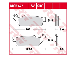 Тормозные колодки передние TRW MCB677 для Honda (Organic Allround)  06455-MJE-D01, 06455-MGS-D31, 06455-MGS-D32