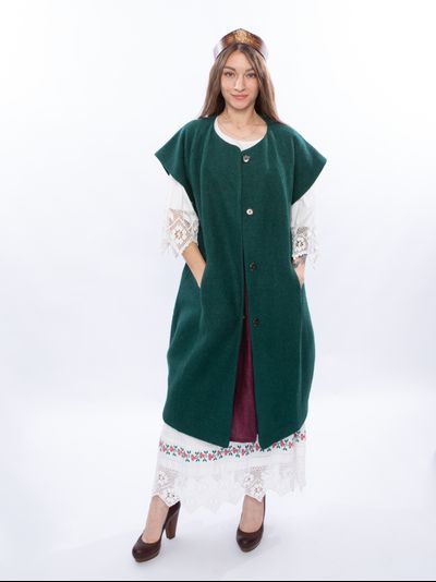 Пальто с коротким рукавом "шерсть"