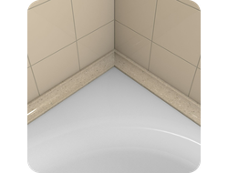 Акриловый плинтус бордюр для ванной BNV ГЛ24 12х24 бежевый правый монтаж в углу
