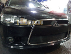 Защита радиатора Mitsubishi Lancer X 2011- (3 части) black